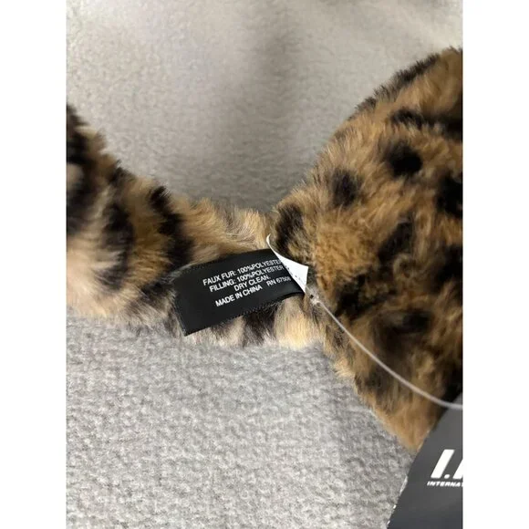 INC International Concepts Faux Fur Leopard Print Cozy Ear Muffs One Size NWT's - Picture 6 of 7